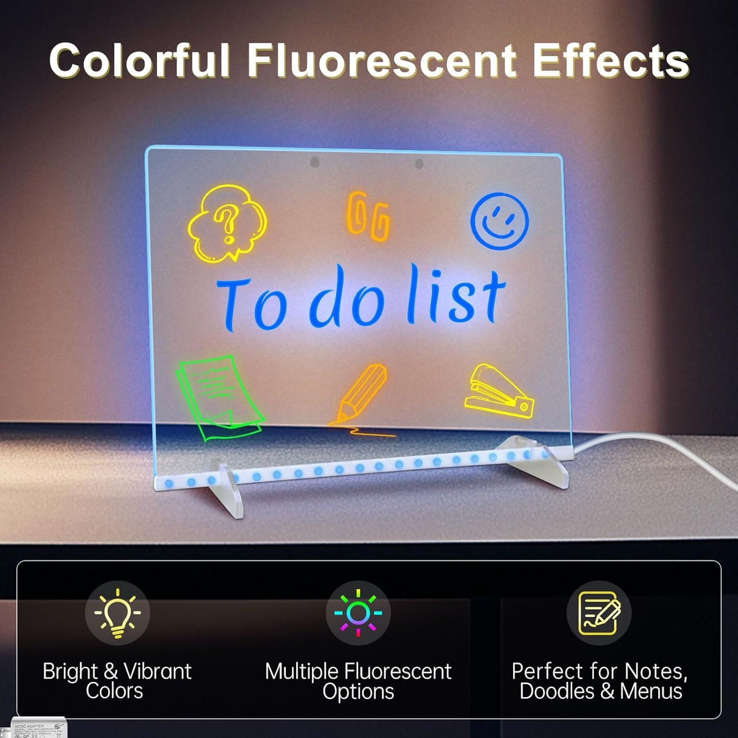 Erasable LED Drawing Fluorescent Screen