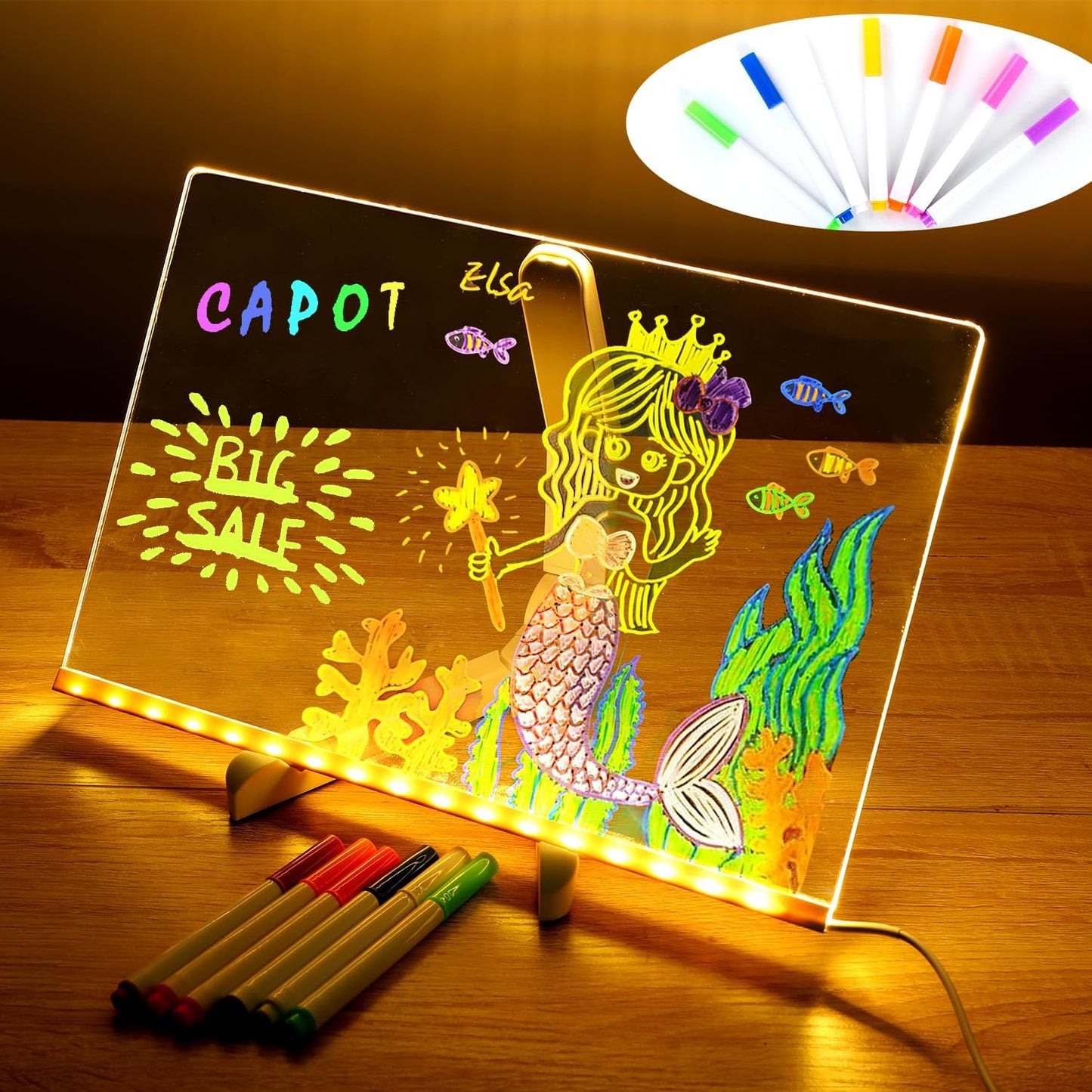 Erasable LED Drawing Fluorescent Screen